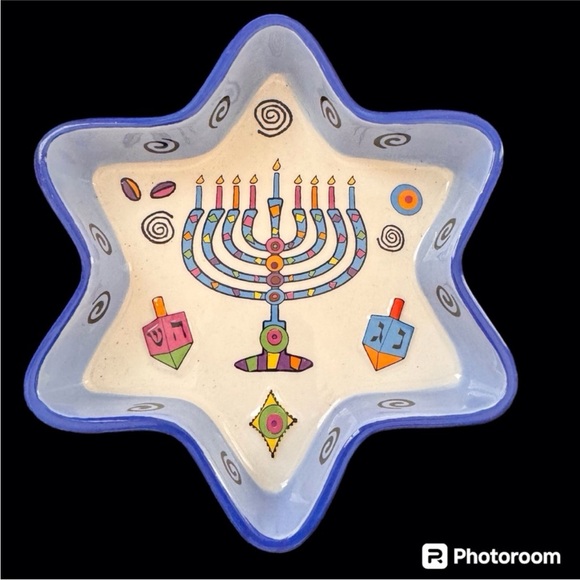 Jessica Sporn Hanukah Tidbit Serving Dish - Picture 1 of 3